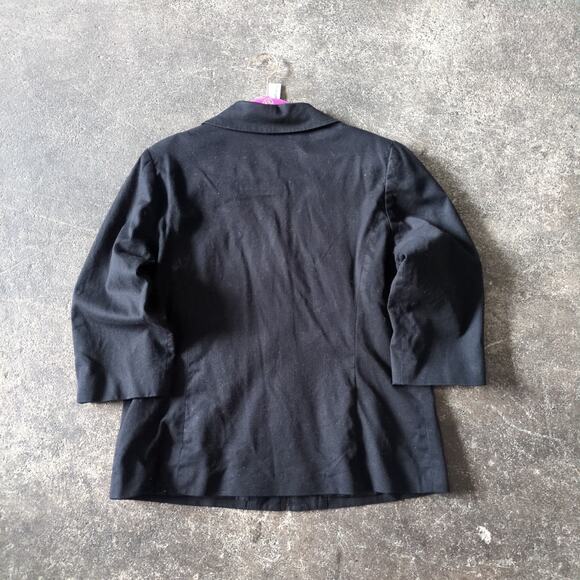 Vintage Bob Mackie Jacket Womens L Black Cottage Y2K Full Zip Coat Art Patches - Picture 3 of 9